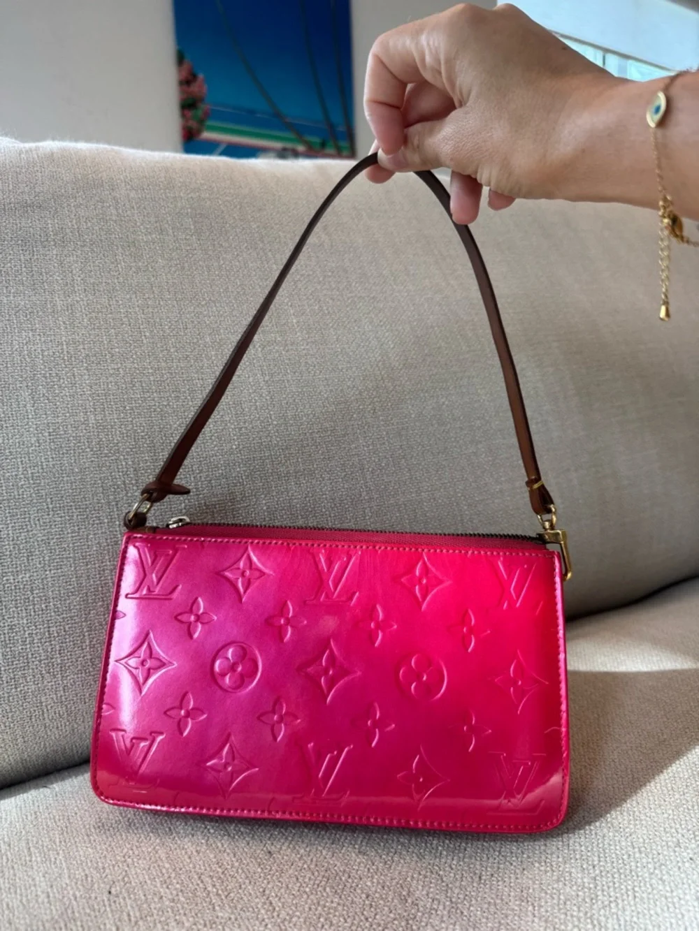 Louis Vuitton Lexington Pink Vernis LV Pochette with COA - Picture 14 of 15